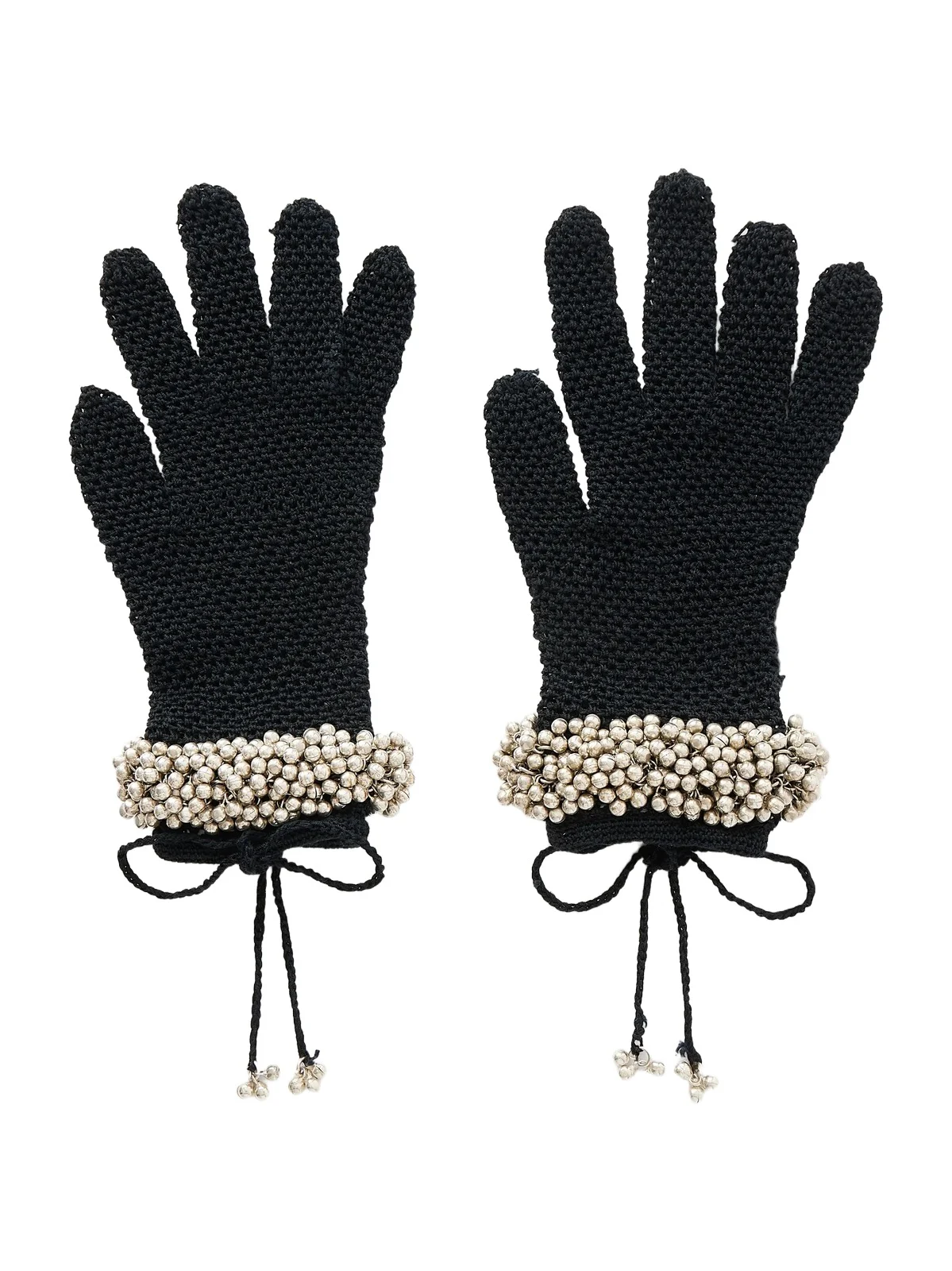 Yoshita 1967 Embellished Cotton Crochet-knit Gloves