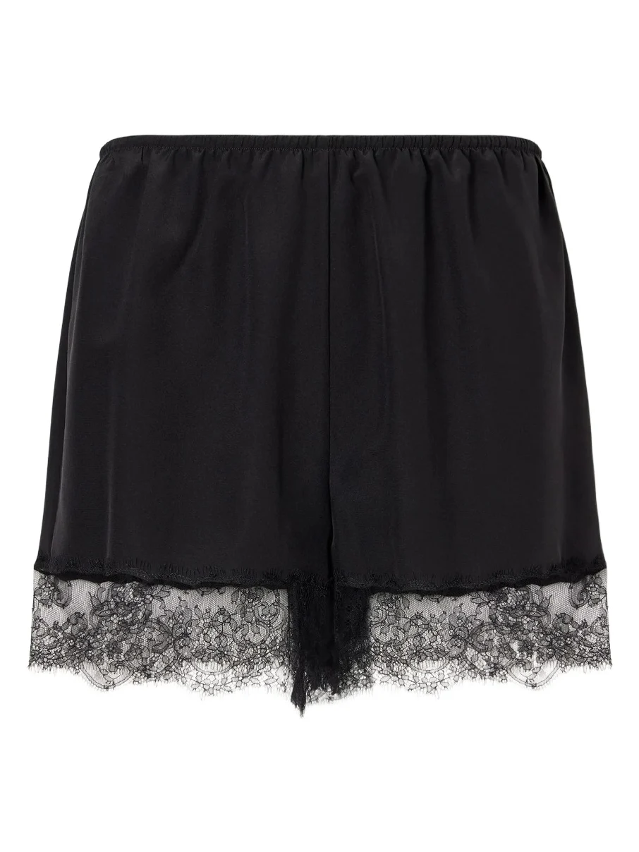 Dolce & Gabbana Lace-trimmed Silk-blend Satin Mini Shorts