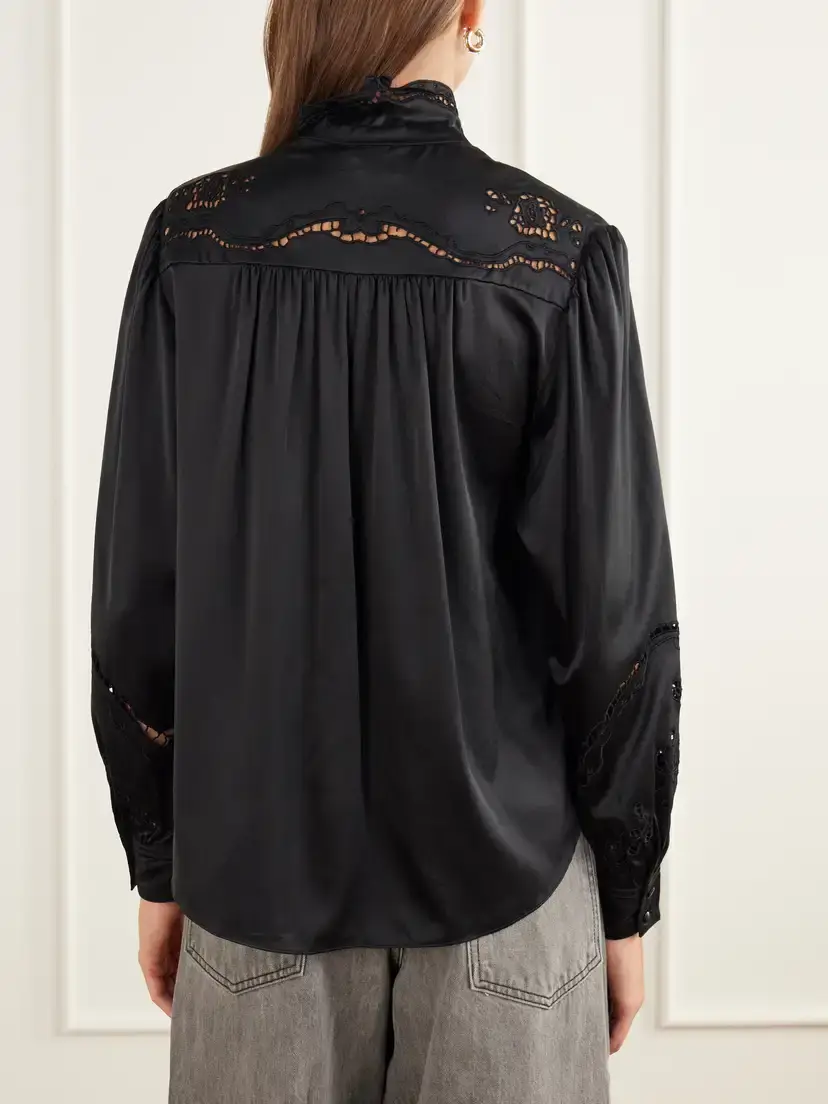 Isabel Marant Ejali Broderie Anglaise Silk-blend Blouse | Thumbnail 4 Isabel Marant Ejali Broderie Anglaise Silk-blend Blouse | Thumbnail 4