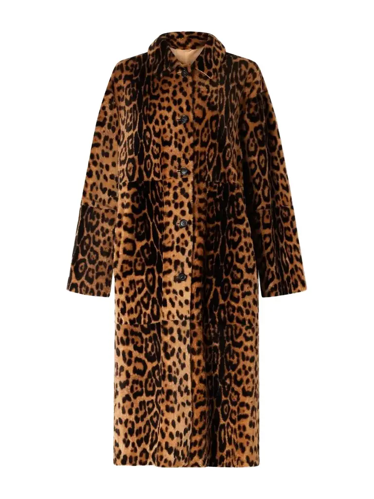 Nili Lotan Davelle Leopard-print Shearling Coat
