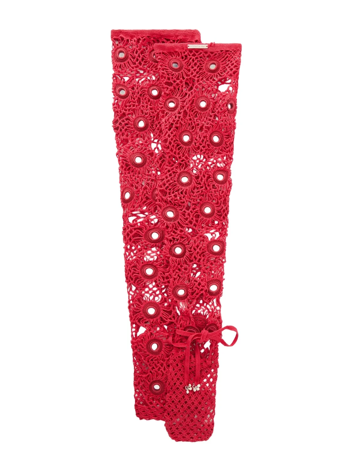 Embellished Cotton Crochet-knit Stockings