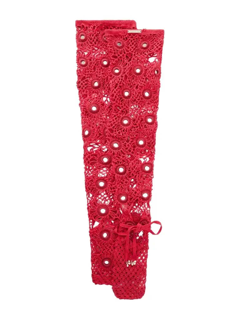 Embellished Cotton Crochet-knit Stockings Embellished Cotton Crochet-knit Stockings