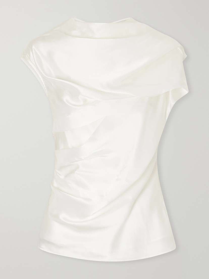 Ila Draped Silk-blend Satin Blouse Ila Draped Silk-blend Satin Blouse