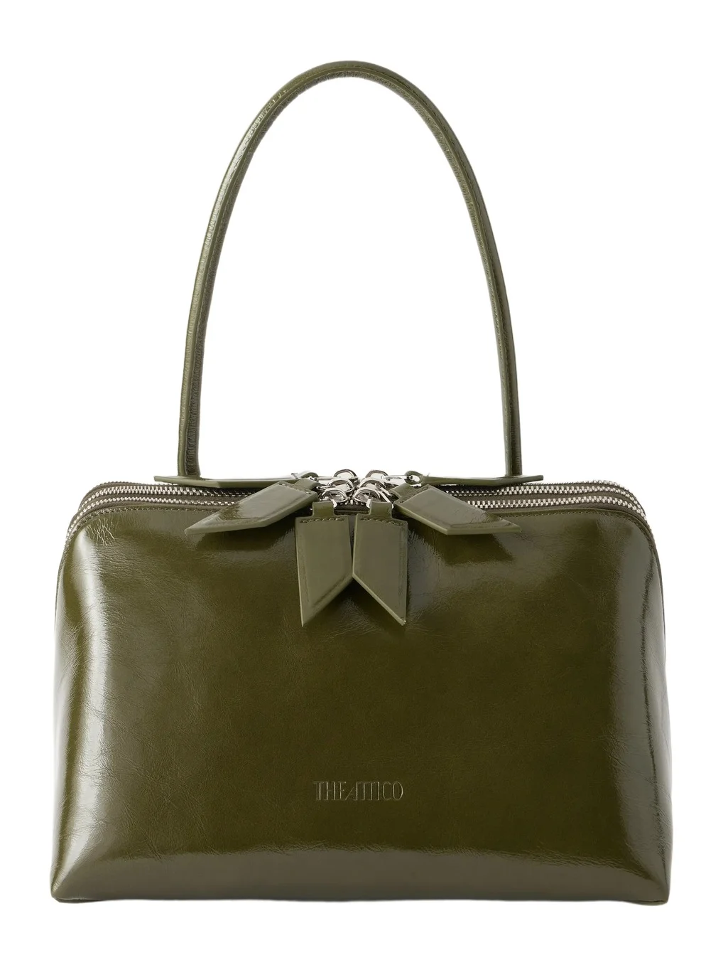 The Attico L'altra Di Milano Crinkled Patent-leather Shoulder Bag