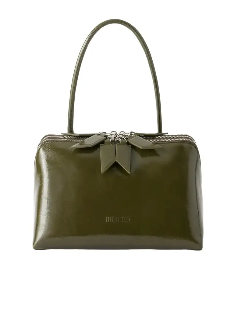 The Attico L'altra Di Milano Crinkled Patent-leather Shoulder Bag