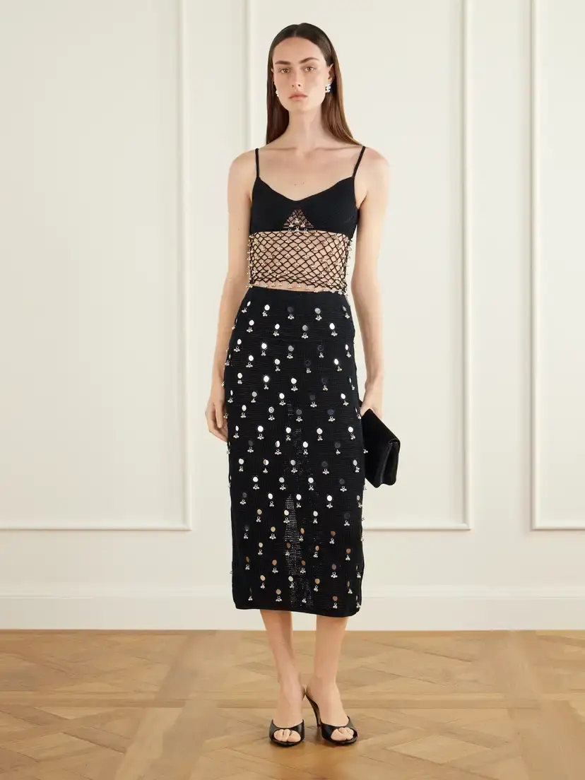 Yoshita 1967 Catherine Embellished Cotton Crochet-knit Top | Thumbnail 2