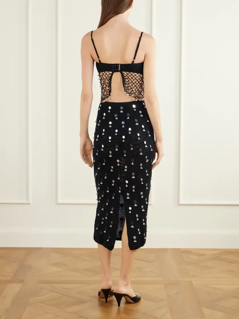 Yoshita 1967 Catherine Embellished Cotton Crochet-knit Top | Thumbnail 3