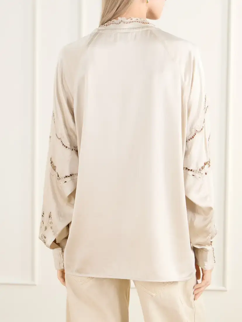 Isabel Marant Enelia Broderie Anglaise Silk-blend Blouse | Thumbnail 4 Isabel Marant Enelia Broderie Anglaise Silk-blend Blouse | Thumbnail 4