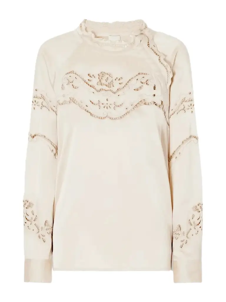 Enelia Broderie Anglaise Silk-blend Blouse Enelia Broderie Anglaise Silk-blend Blouse