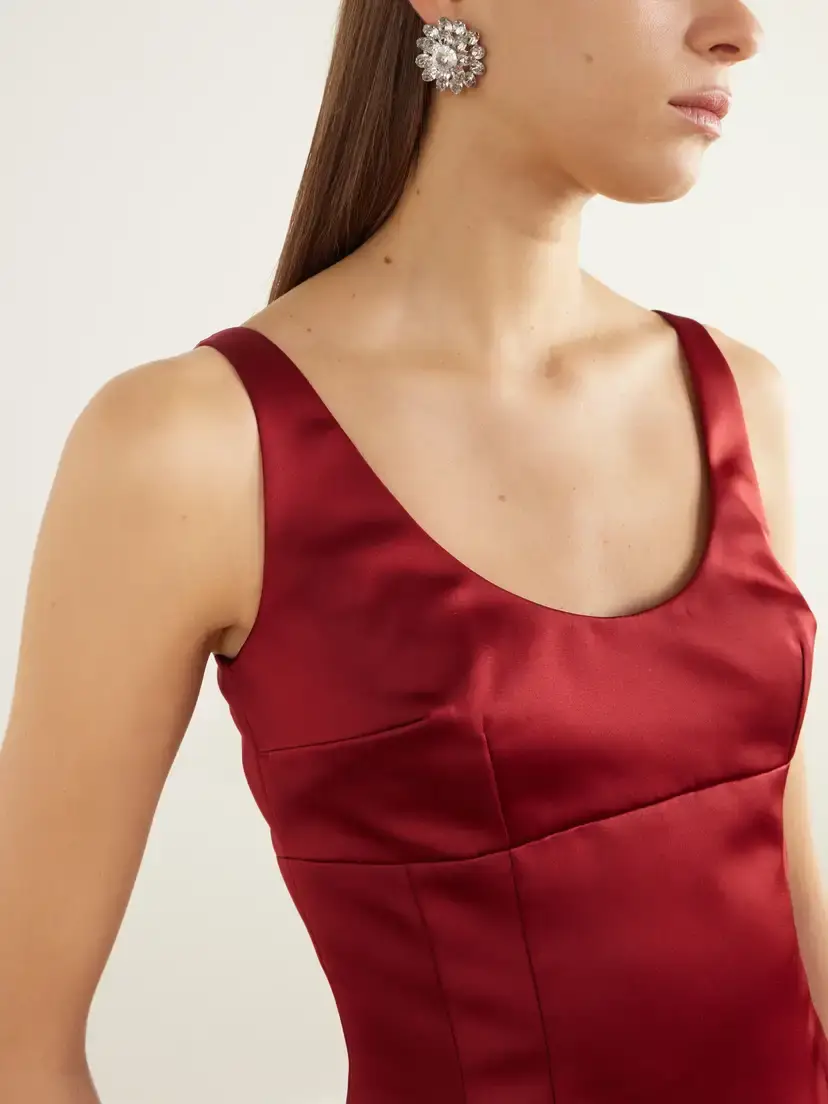 Emilia Wickstead Einsa Darted Duchess-satin Mini Dress | Thumbnail 4