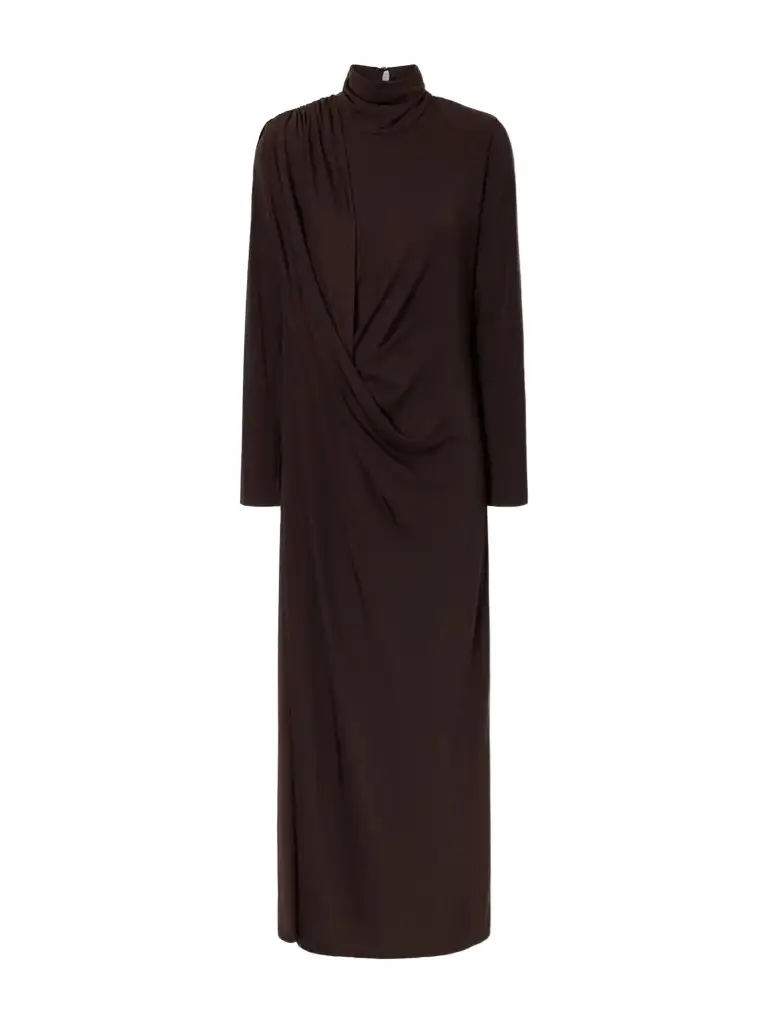 Bloom Secret Draped Gathered Stretch-jersey Maxi Dress