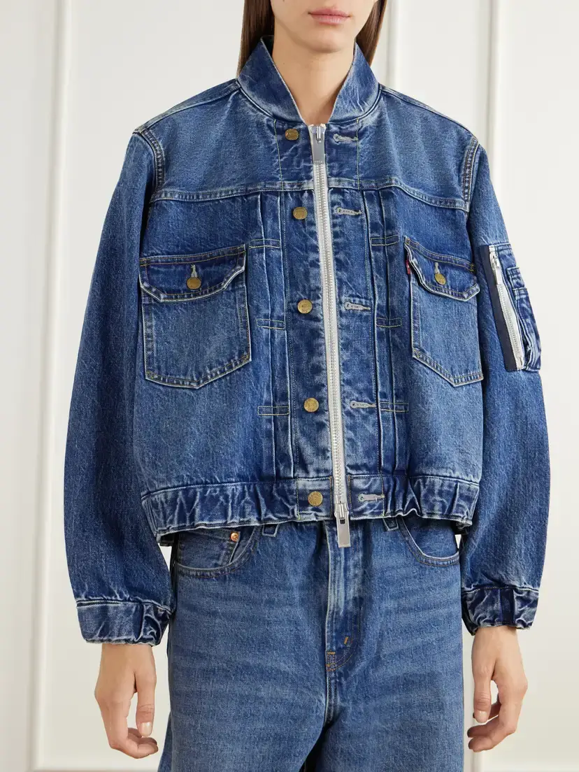 Sacai + Levi's Washed Denim Bomber Jacket | Thumbnail 3 Sacai + Levi's Washed Denim Bomber Jacket | Thumbnail 3