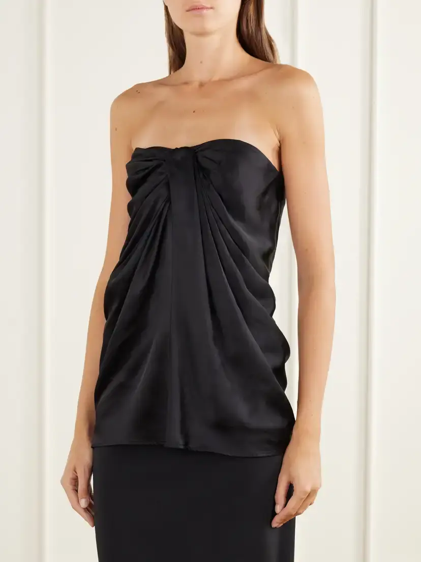 Tove Eden Strapless Draped Satin Top | Thumbnail 3 Tove Eden Strapless Draped Satin Top | Thumbnail 3