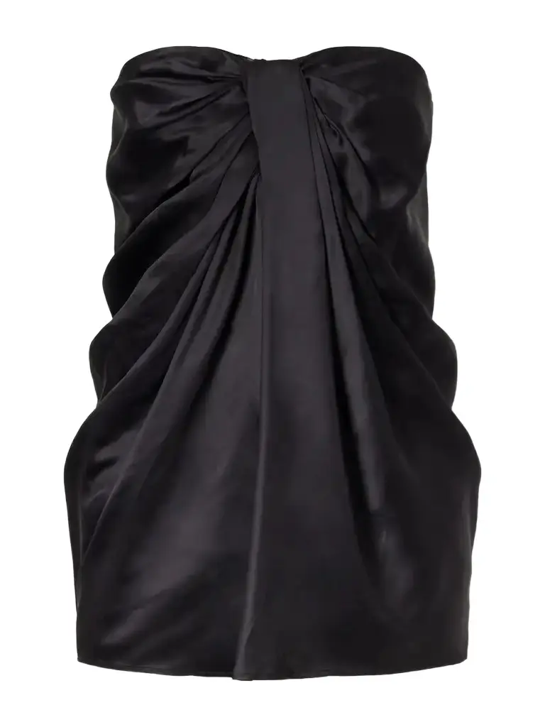 Eden Strapless Draped Satin Top Eden Strapless Draped Satin Top