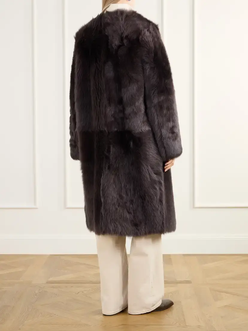 Almada Gemma Collarless Paneled Shearling Coat | Thumbnail 4