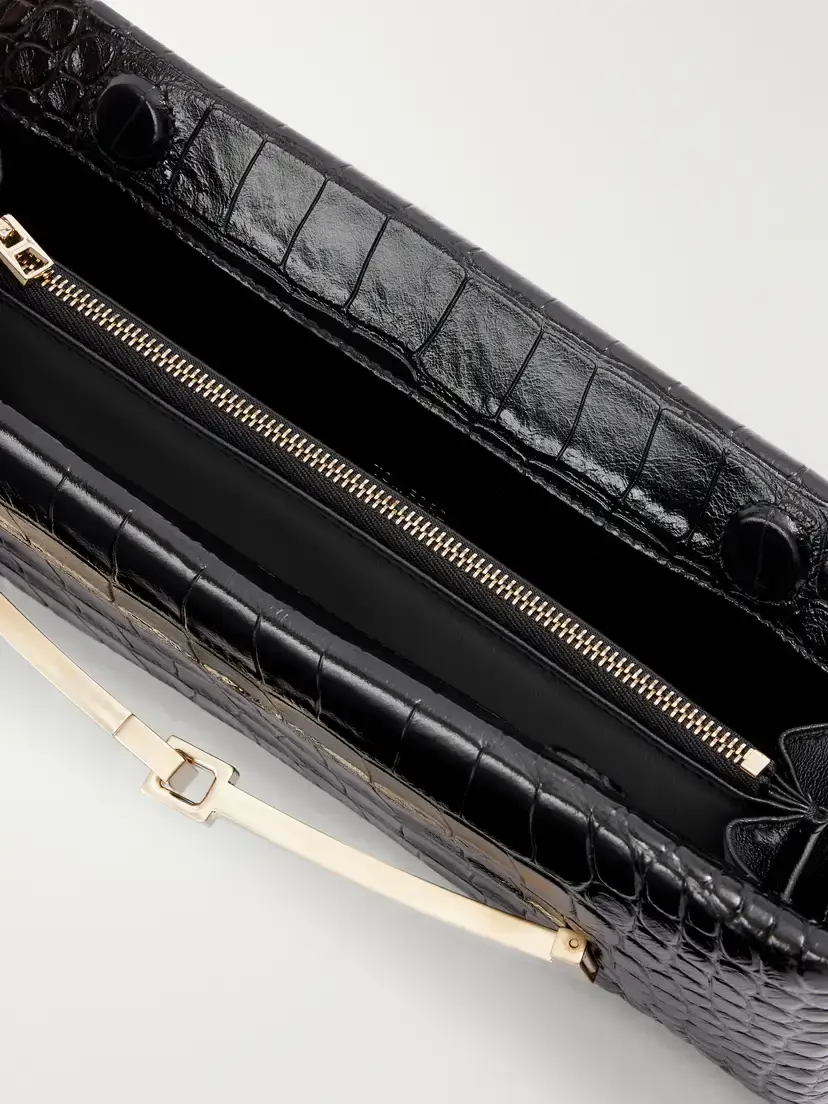 Tom Ford Arc T-embellished Croc-effect Leather Clutch | Thumbnail 6 Tom Ford Arc T-embellished Croc-effect Leather Clutch | Thumbnail 6