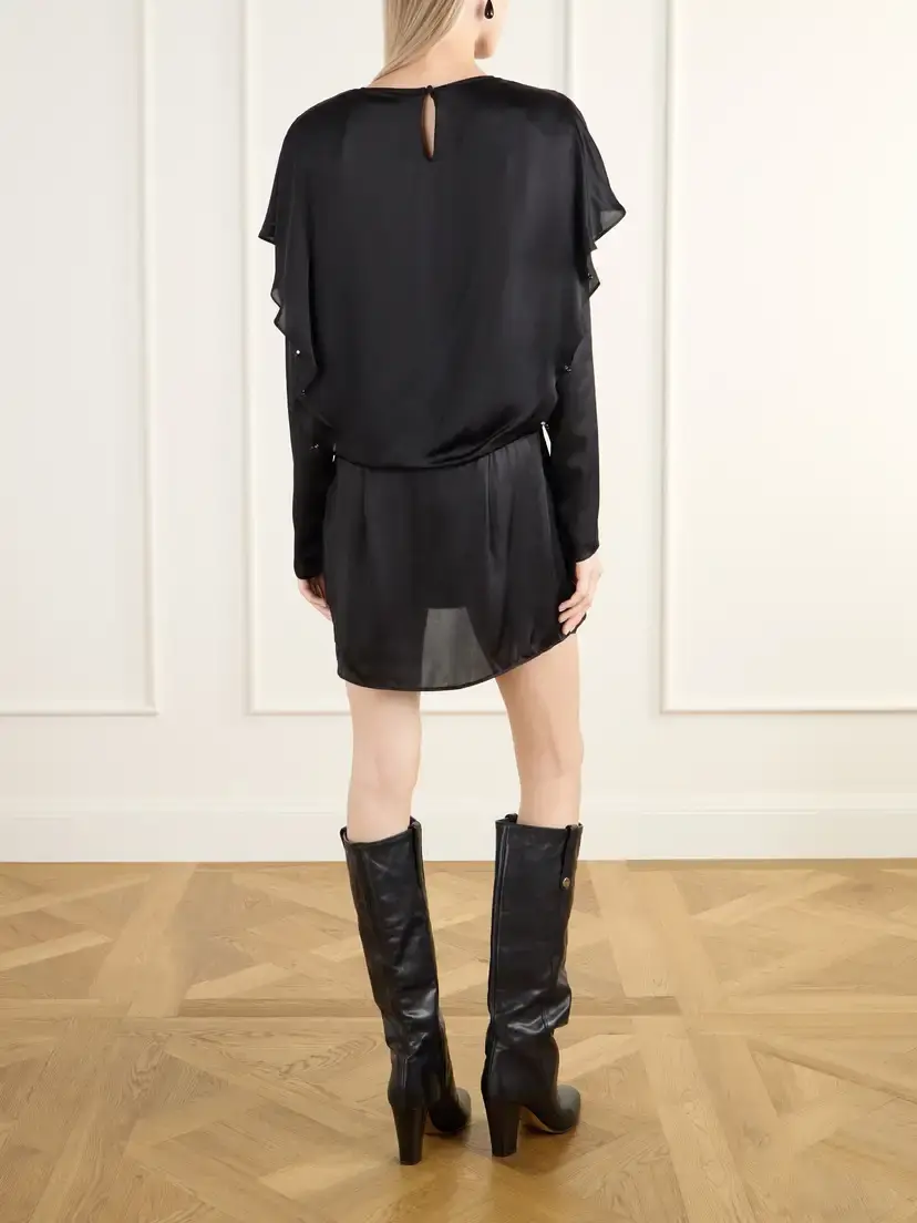 Marant Étoile Blissa Embellished Gathered Satin Mini Dress | Thumbnail 3