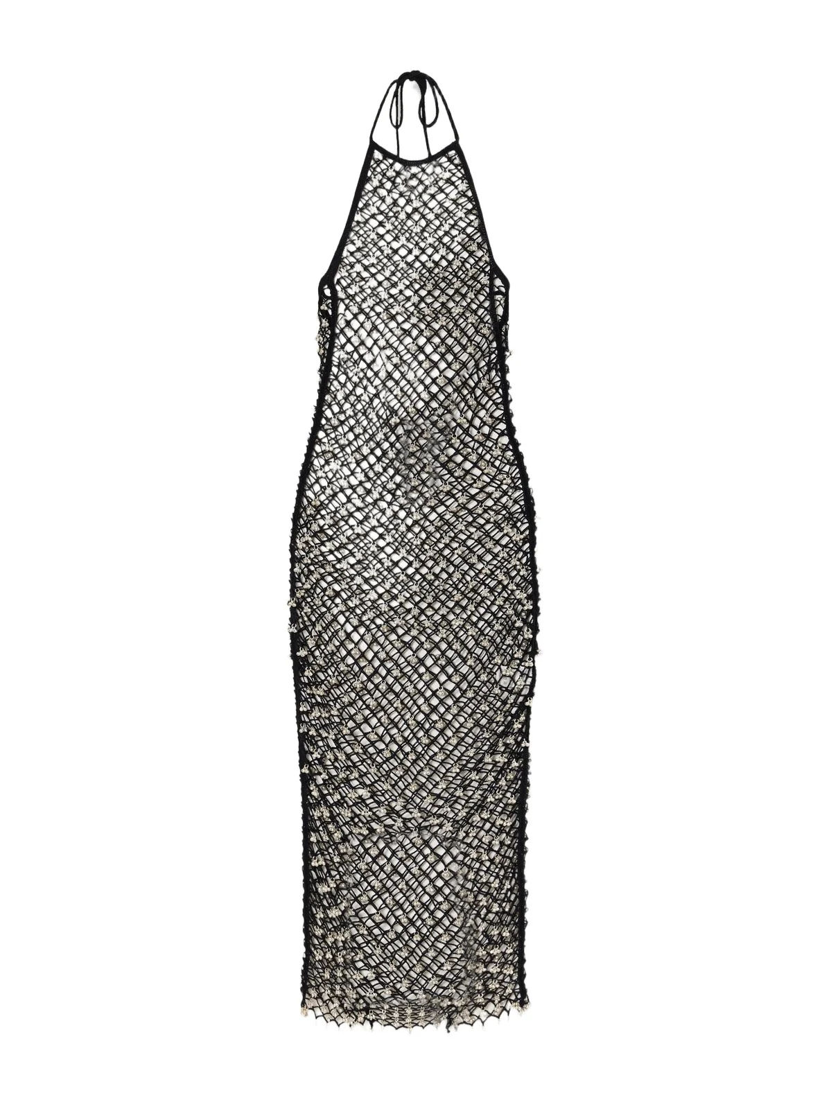 Jhanjar Embellished Cotton Crochet-knit Halterneck Midi Dress Jhanjar Embellished Cotton Crochet-knit Halterneck Midi Dress