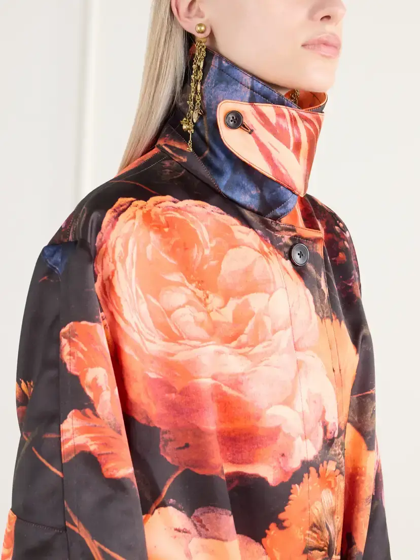 Dries Van Noten Belted Floral-print Duchess-satin Coat | Thumbnail 4