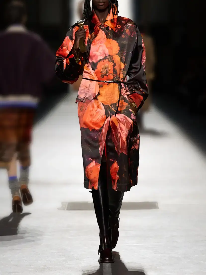 Dries Van Noten Belted Floral-print Duchess-satin Coat | Thumbnail 6