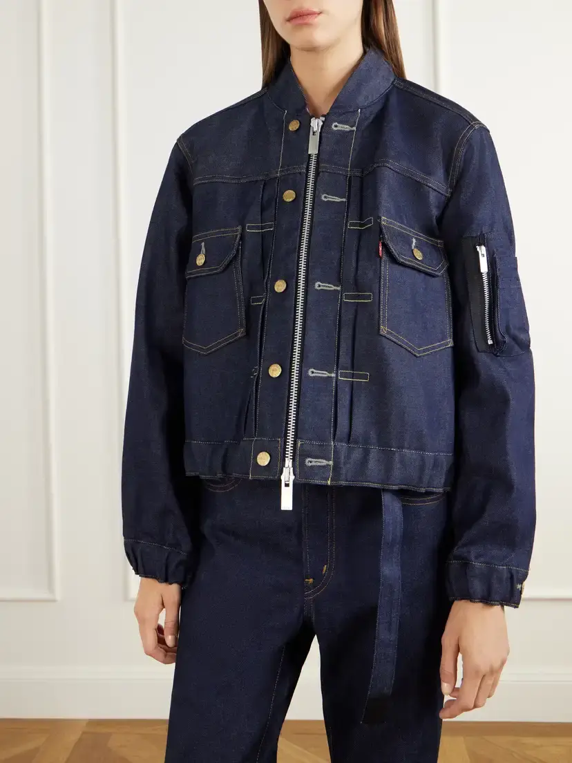 Sacai + Levi's Washed Denim Bomber Jacket | Thumbnail 3 Sacai + Levi's Washed Denim Bomber Jacket | Thumbnail 3