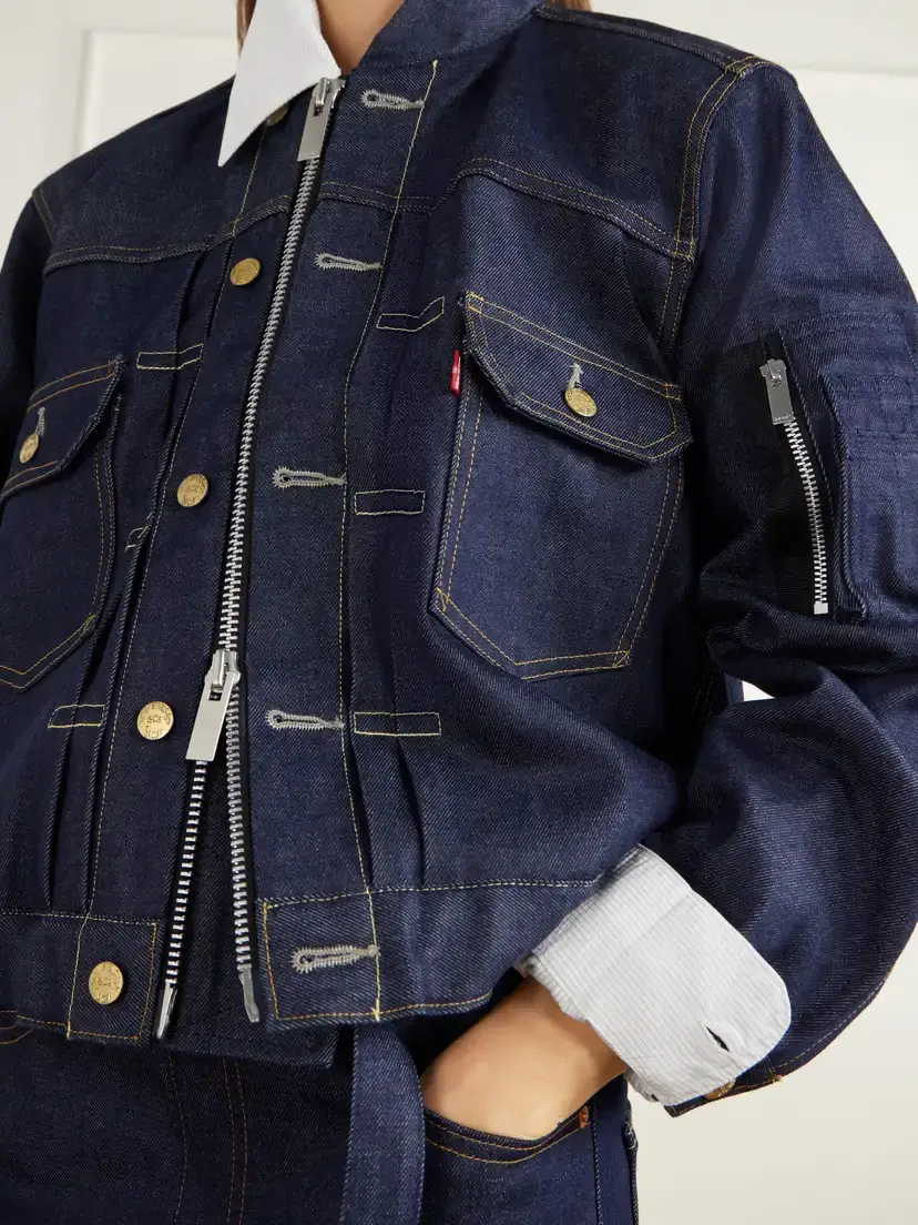 Sacai + Levi's Washed Denim Bomber Jacket | Thumbnail 5 Sacai + Levi's Washed Denim Bomber Jacket | Thumbnail 5