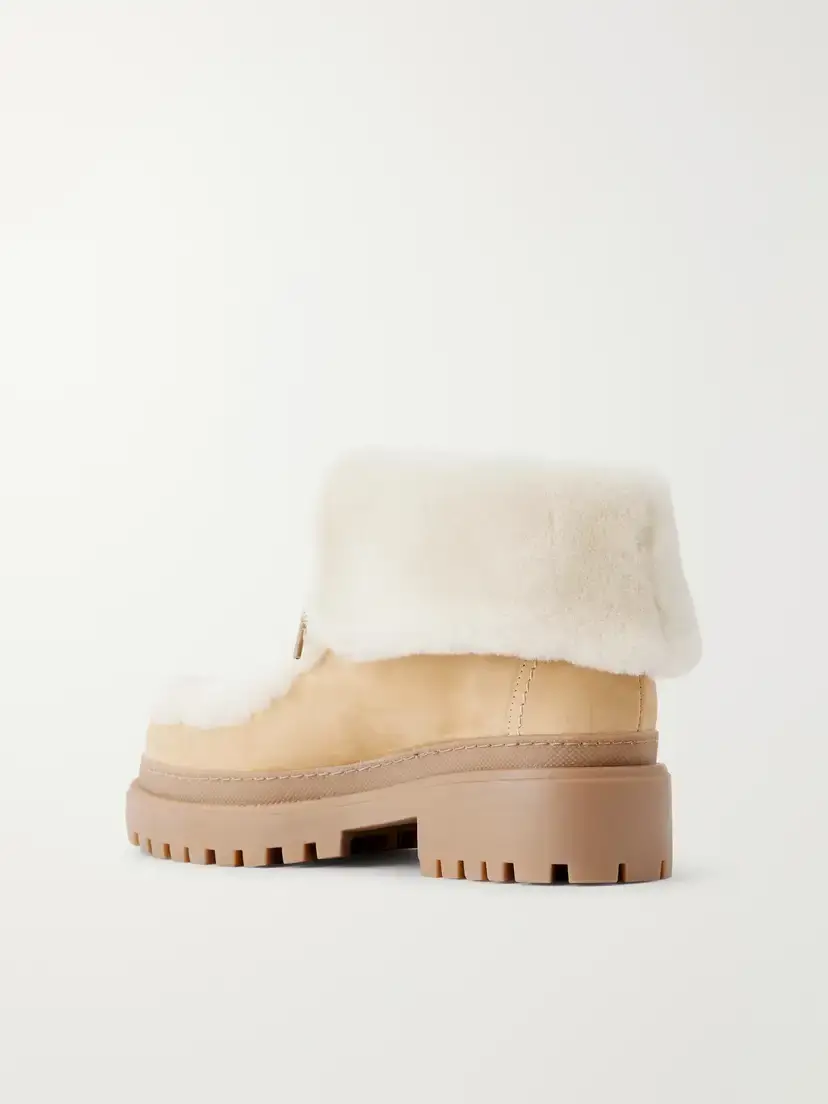 Yves Salomon Brushed Shearling-trimmed Suede Ankle Boots | Thumbnail 3 Yves Salomon Brushed Shearling-trimmed Suede Ankle Boots | Thumbnail 3