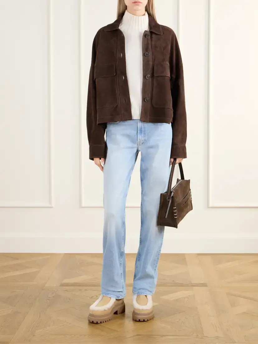 Yves Salomon Brushed Shearling-trimmed Suede Ankle Boots | Thumbnail 4 Yves Salomon Brushed Shearling-trimmed Suede Ankle Boots | Thumbnail 4