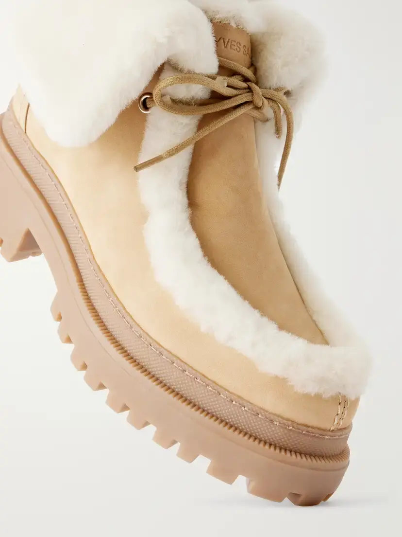 Yves Salomon Brushed Shearling-trimmed Suede Ankle Boots | Thumbnail 5 Yves Salomon Brushed Shearling-trimmed Suede Ankle Boots | Thumbnail 5