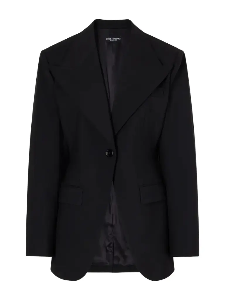 Darted Wool-blend Gabardine Blazer Darted Wool-blend Gabardine Blazer