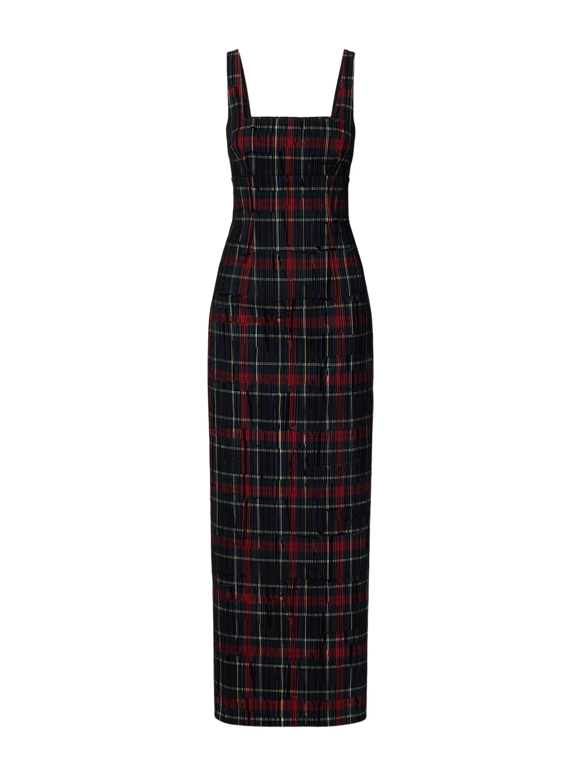 Emilia Wickstead Micheline Checked Flocked Velvet-trimmed Gabardine Maxi Dress
