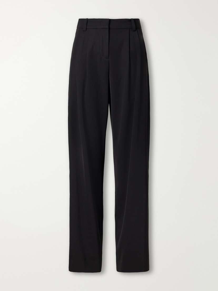 Lydia Pleated Wool-twill Straight-leg Pants Lydia Pleated Wool-twill Straight-leg Pants