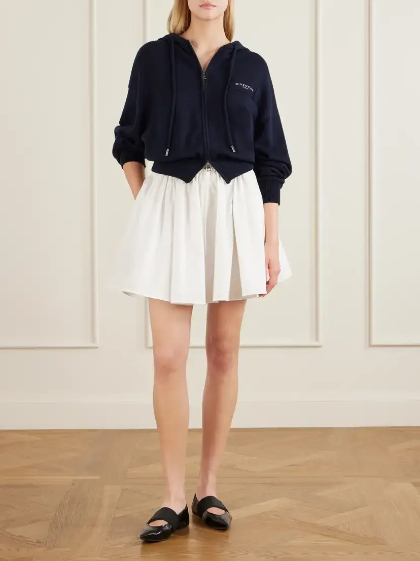 Givenchy Pleated Cotton-poplin Mini Skirt | Thumbnail 2