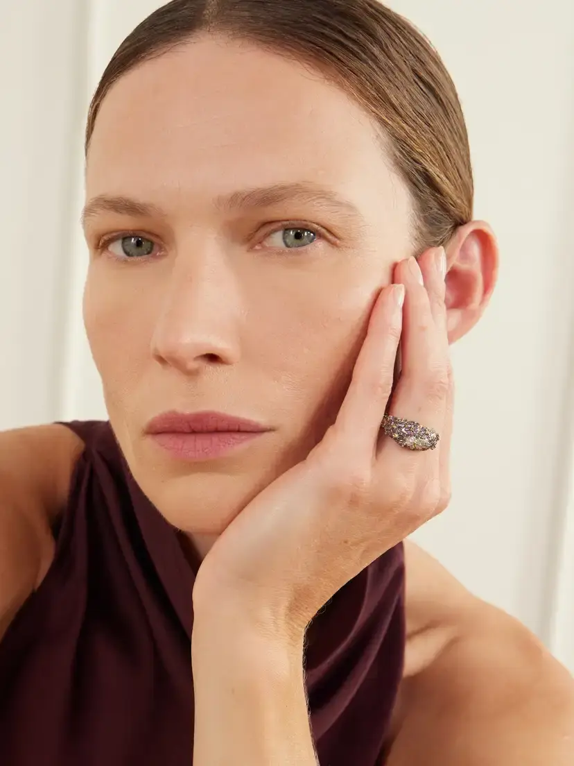 Yvonne Léon Bague Dôme Mini 9-karat Yellow And White Gold Multi-stones Ring | Thumbnail 2 Yvonne Léon Bague Dôme Mini 9-karat Yellow And White Gold Multi-stones Ring | Thumbnail 2