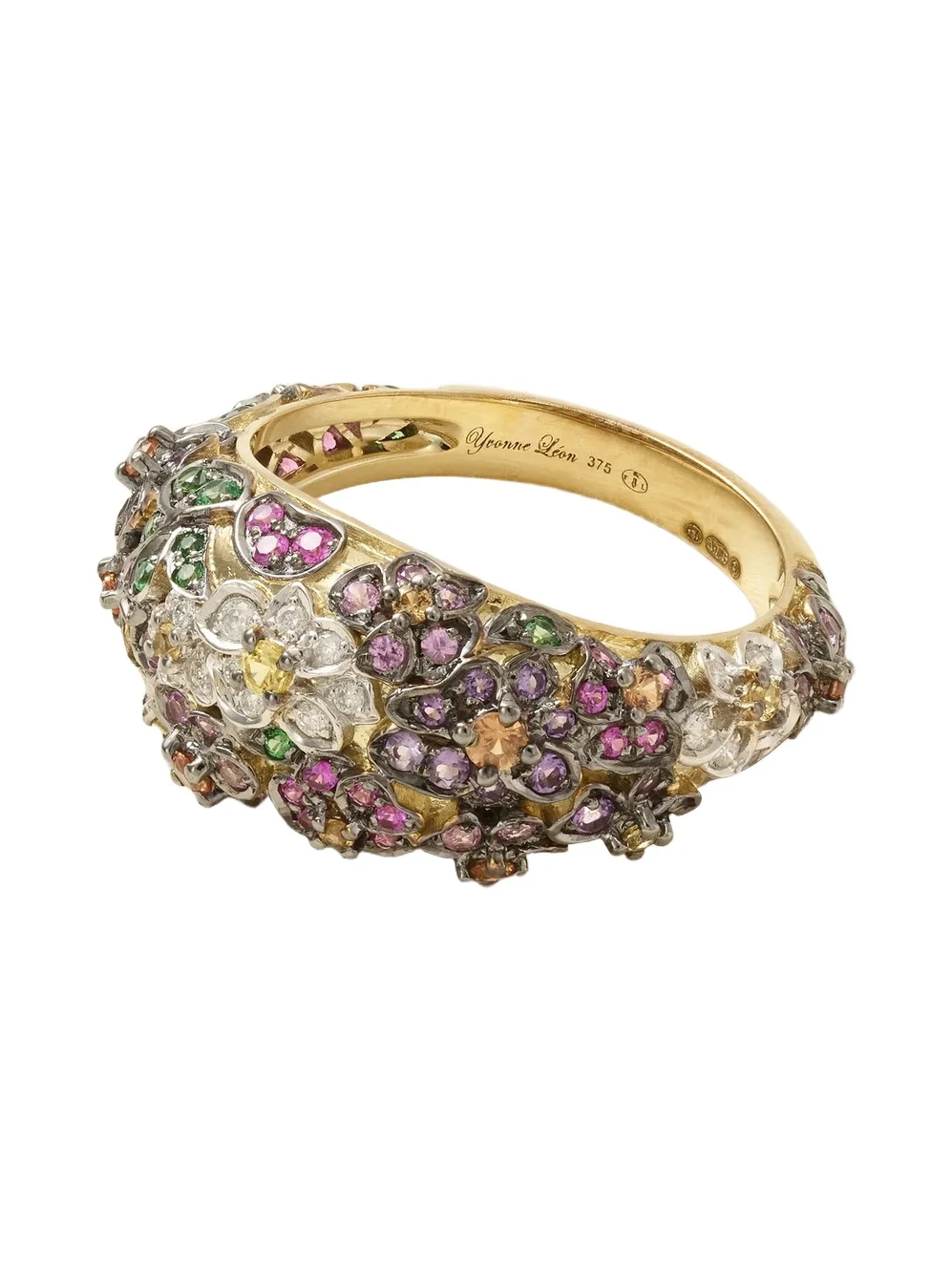 Yvonne Léon Bague Dôme Mini 9-karat Yellow And White Gold Multi-stones Ring