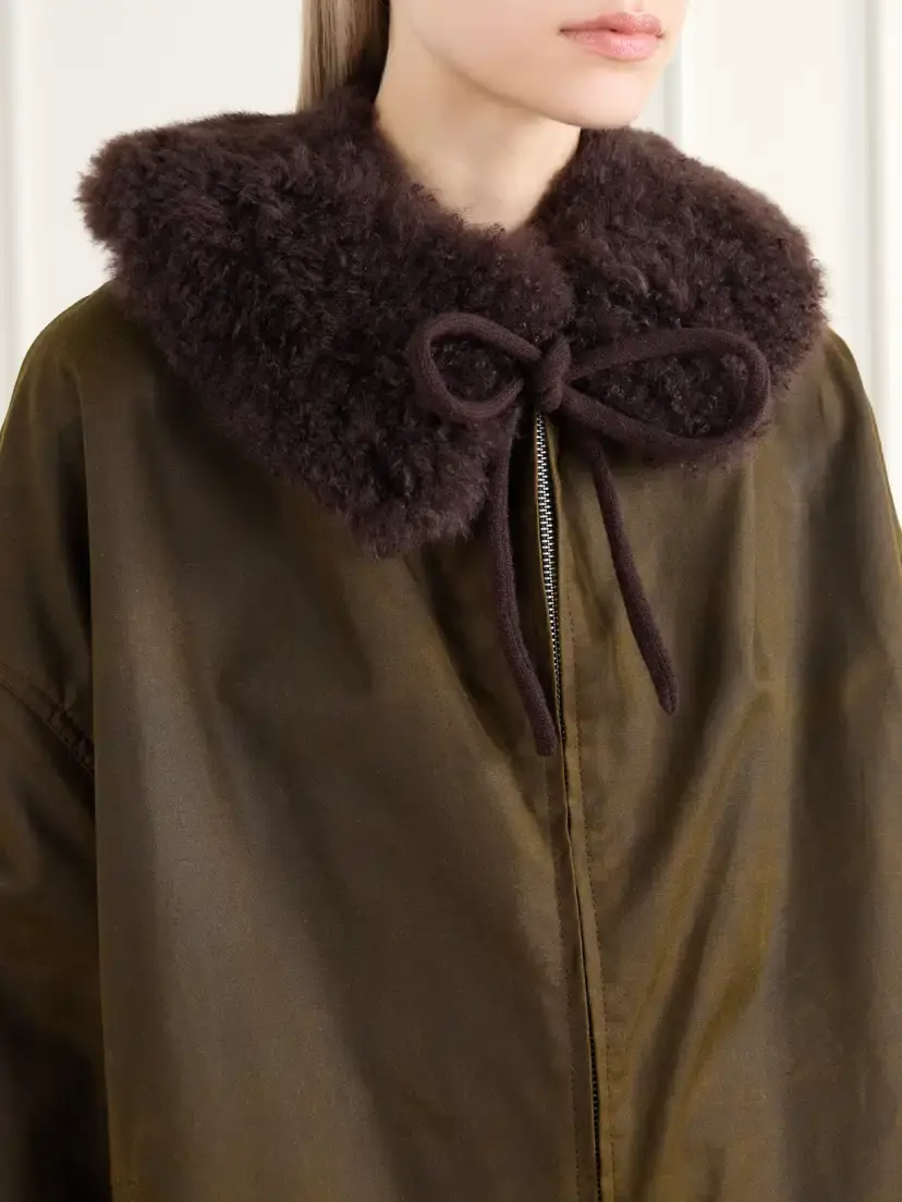 Yves Salomon Wool-trimmed Shearling Collar | Thumbnail 2 Yves Salomon Wool-trimmed Shearling Collar | Thumbnail 2
