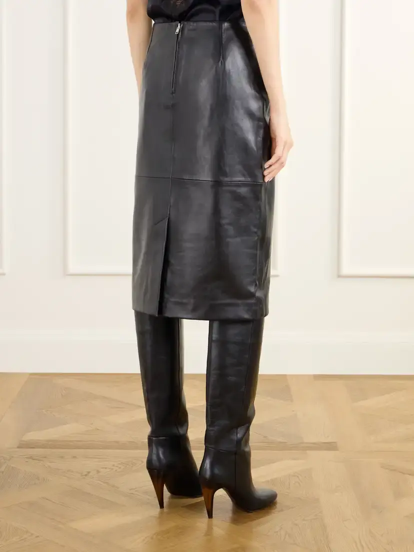 Isabel Marant Paneled Leather Midi Skirt | Thumbnail 4 Isabel Marant Paneled Leather Midi Skirt | Thumbnail 4