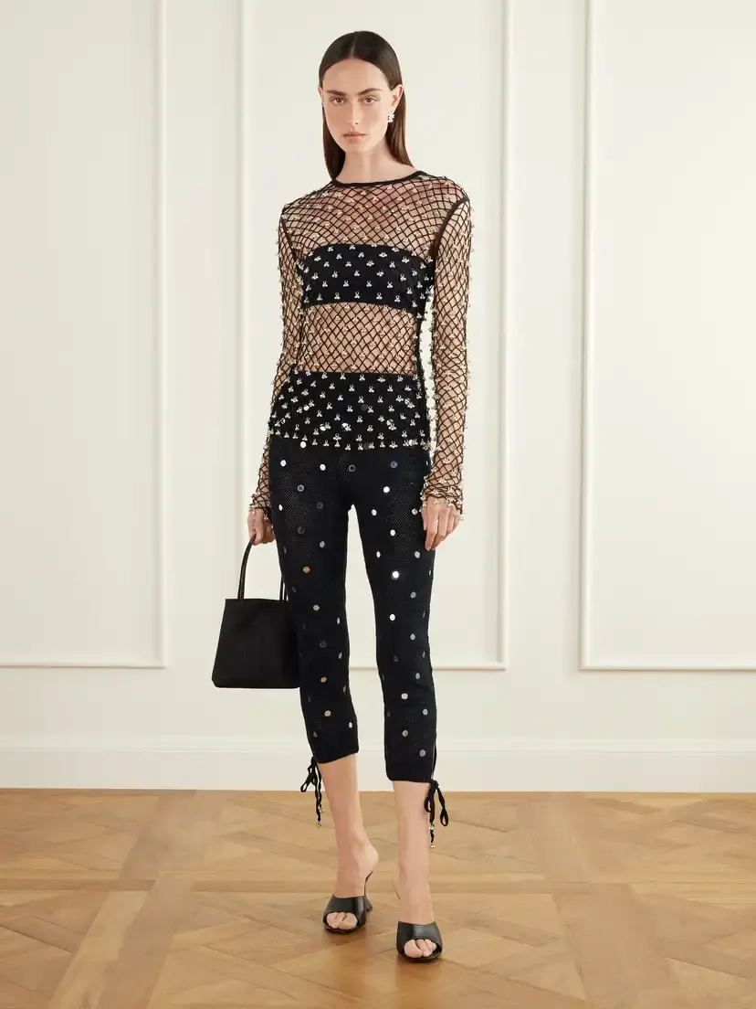 Yoshita 1967 Jhanjar Embellished Open-back Cotton Crochet-knit Top | Thumbnail 2