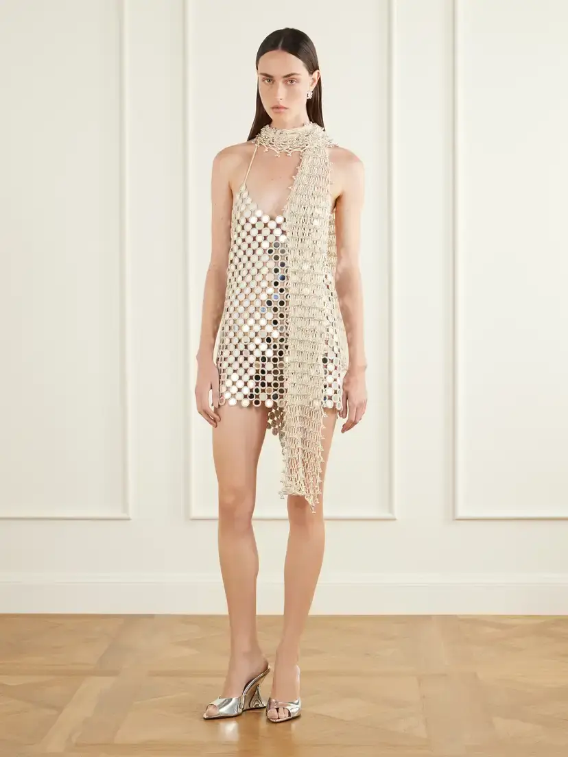 Yoshita 1967 Abla Embellished Cotton Crochet-knit Halterneck Mini Dress | Thumbnail 2 Yoshita 1967 Abla Embellished Cotton Crochet-knit Halterneck Mini Dress | Thumbnail 2