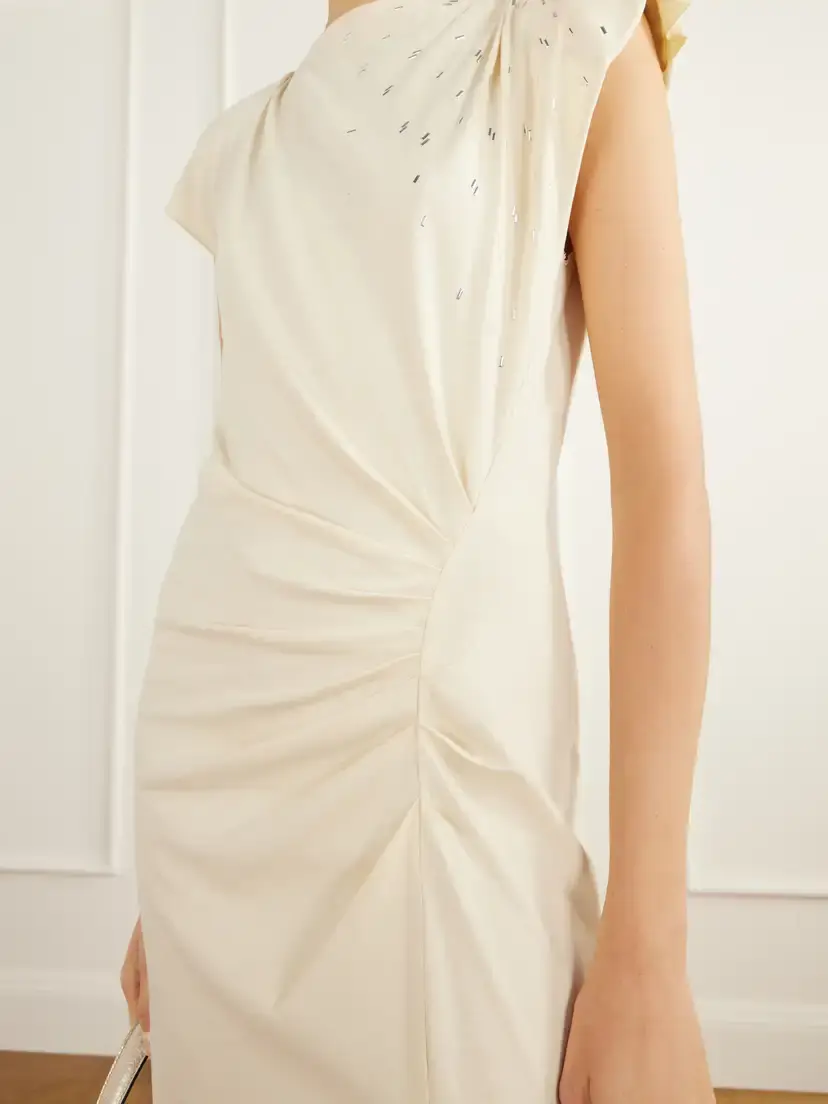 Isabel Marant Nadela Gathered Bead-embellished Cotton-jersey Maxi Dress | Thumbnail 4 Isabel Marant Nadela Gathered Bead-embellished Cotton-jersey Maxi Dress | Thumbnail 4