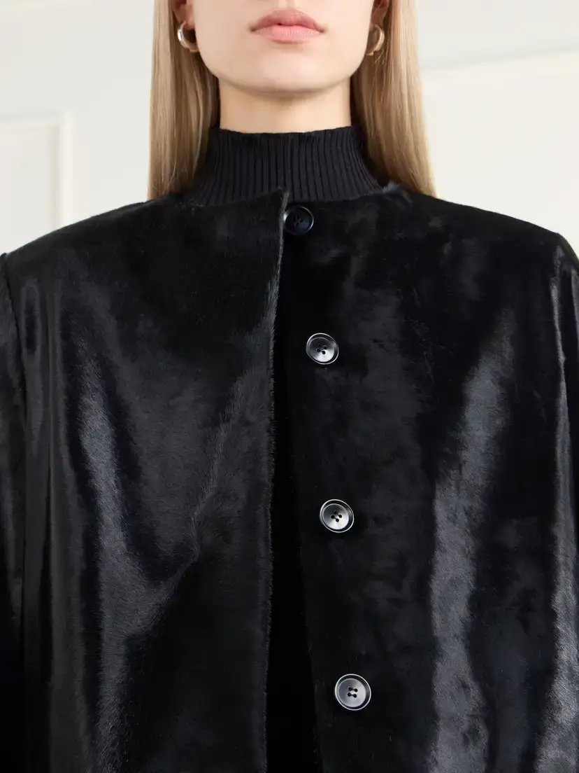 Almada Gemma Collarless Paneled Calf Hair Coat | Thumbnail 5 Almada Gemma Collarless Paneled Calf Hair Coat | Thumbnail 5