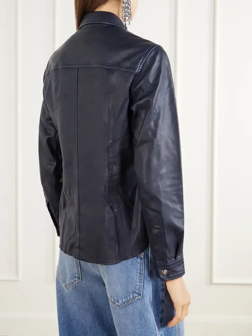 Isabel Marant Valdy Paneled Leather Shirt | Thumbnail 4