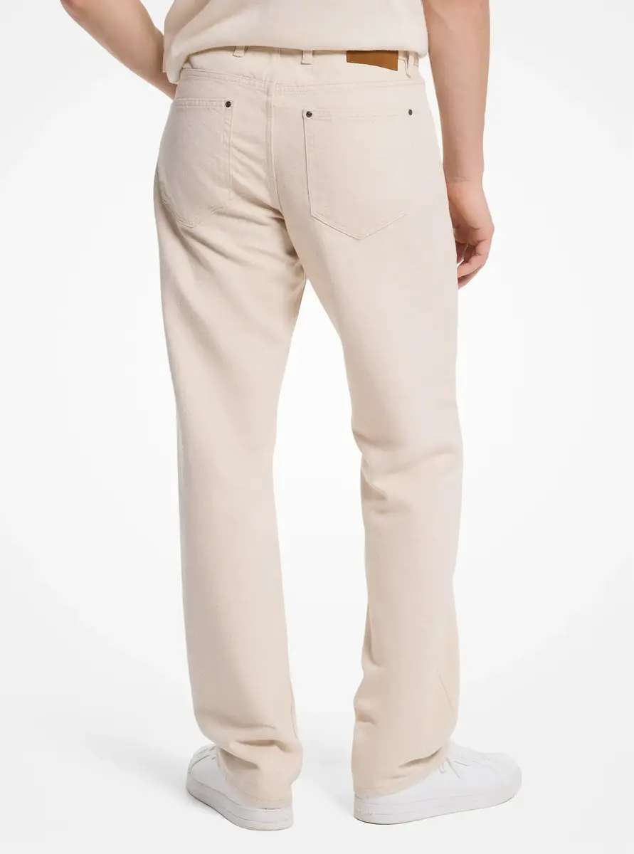 Michael Kors Collection Finn Straight-Fit Stretch Denim Jeans in Natural | Thumbnail 2