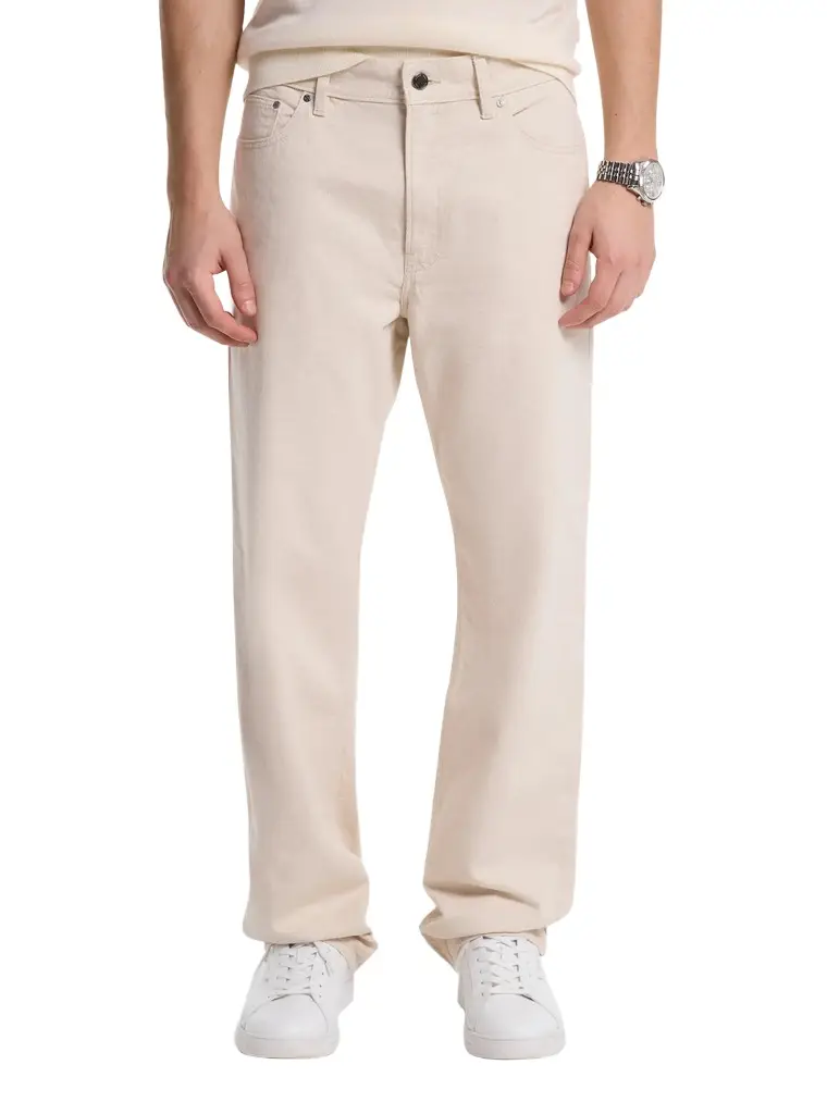 Michael Kors Collection Finn Straight-Fit Stretch Denim Jeans in Natural