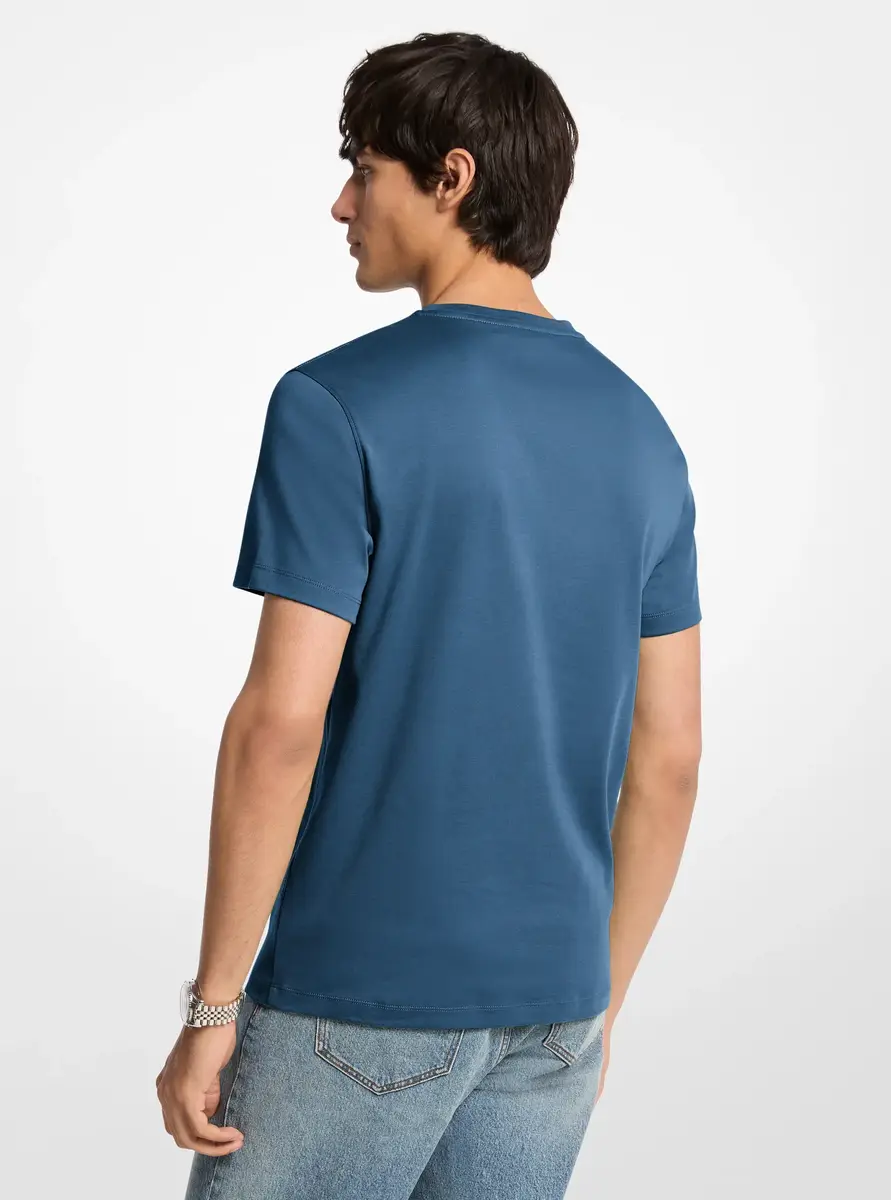 Michael Kors Collection Cotton T-Shirt in Blue | Thumbnail 2 Michael Kors Collection Cotton T-Shirt in Blue | Thumbnail 2