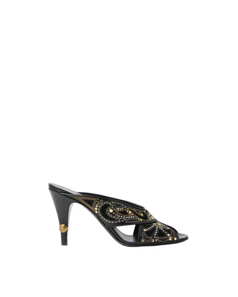 Versace Gianni Embroidered Leather Mules 90 mm