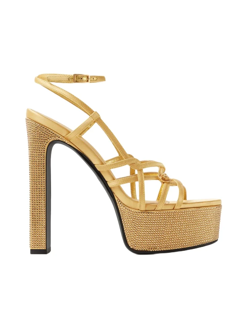 Versace Valentina Embellished Platform Sandals 140 mm