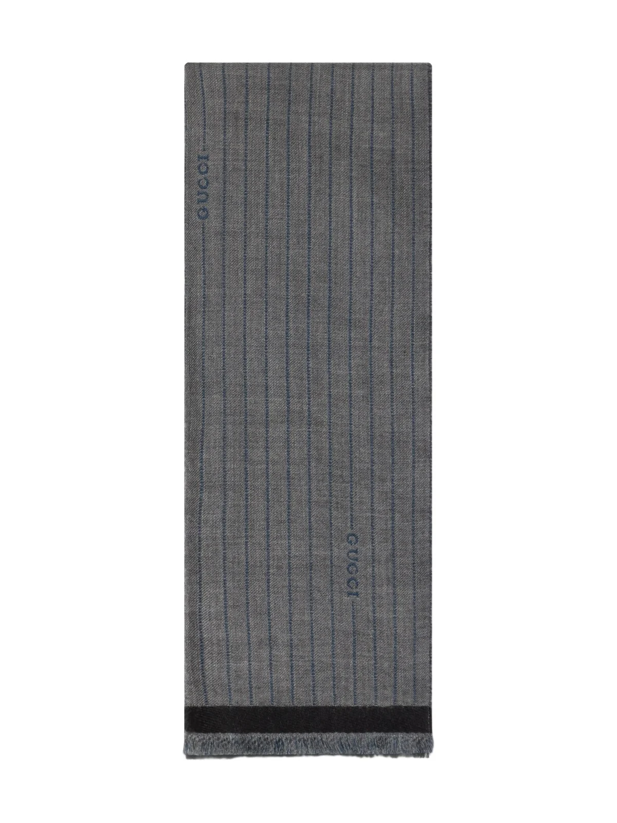Gucci Pinstripe Wool Silk Scarf
