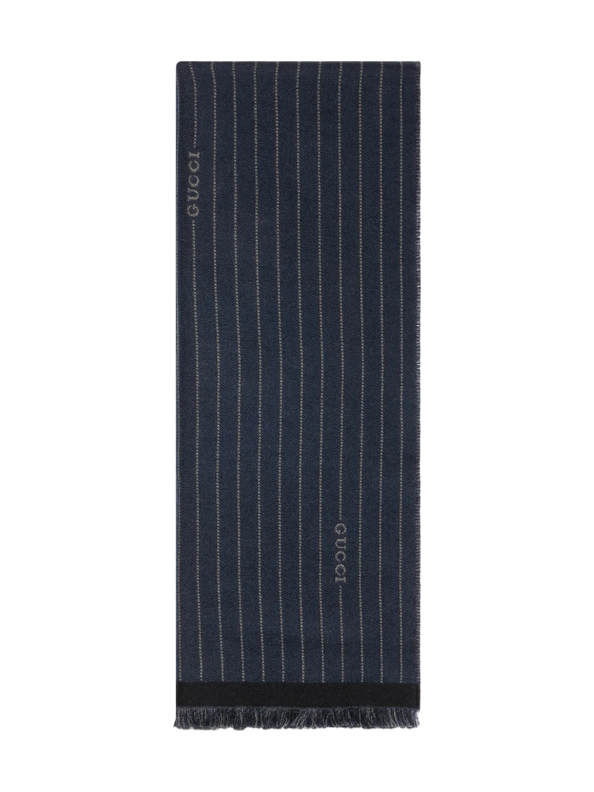 Gucci Pinstripe Wool Silk Scarf