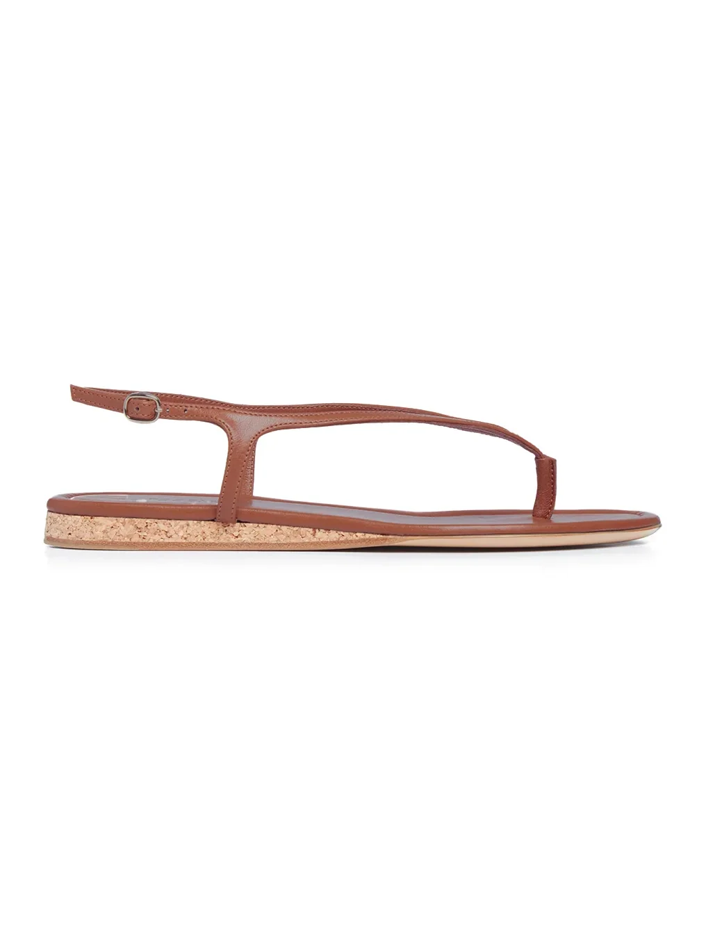 Gabriela Hearst Gia Flat Sandal in Cognac Nappa Leather